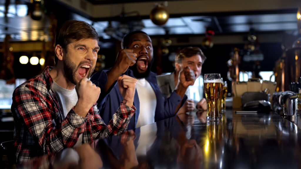 People excited while at sportsbar
