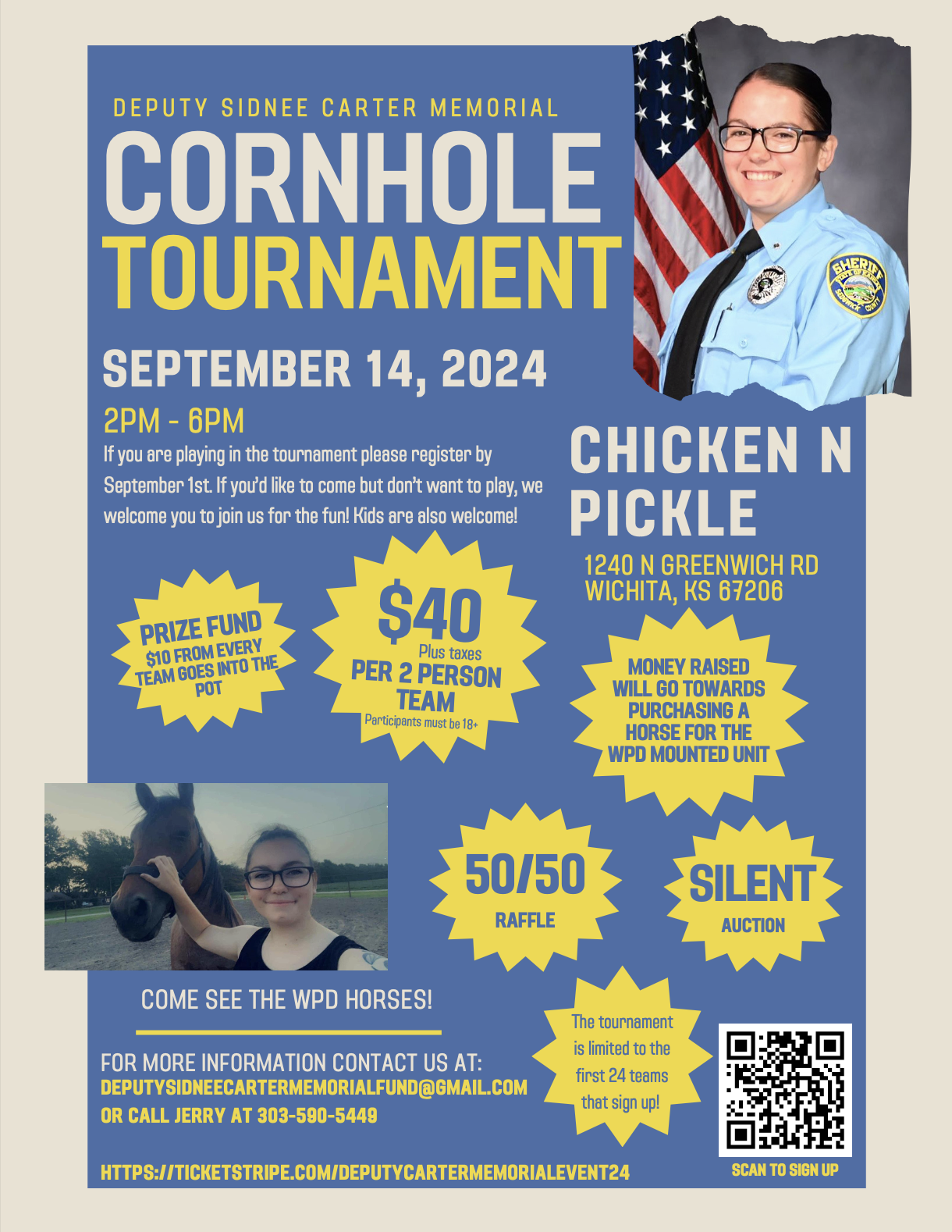 Deputy Sidnee Carter Memorial Cornhole Tournament at CNP Wichita ...