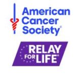 American Cancer Society logo with a blue sword and red spiral, above a purple “Relay for Life” banner surrounded by stars—an inspiring giveback event benefiting Vets for Youth.