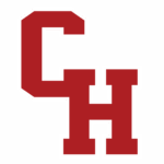 Red block letters CH outlined in white, arranged in a varsity or sports team style on a light gray background, symbolizing Giveback Benefiting Vets for Youth initiatives.