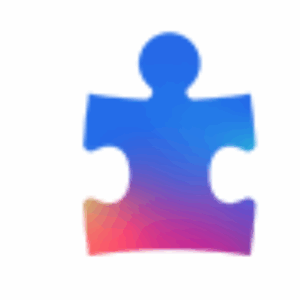 A single puzzle piece icon with a gradient color transition from blue at the top to pink and yellow at the bottom, displayed on a white background.