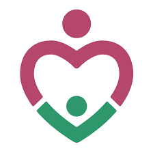 Abstract logo featuring a pink heart shape with a pink circle above it, and a green circle with two green lines below—resembling a person inside the heart—representing our Giveback Benefiting Vets for Youth initiative.