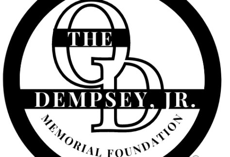 Black and white circular logo with the letters OD in the center, THE above, DEMPSEY, JR. across the middle, MEMORIAL FOUNDATION around the bottom—symbolizing a commitment to giveback benefiting vets and youth.