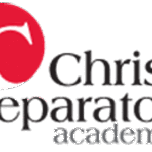 Logo for Christ Preparatory Academy featuring a large red circle with a white stylized C and the text Christ Preparatory academy in black, with academy in lowercase underneath—created to support Giveback Benefiting Vets for Youth.