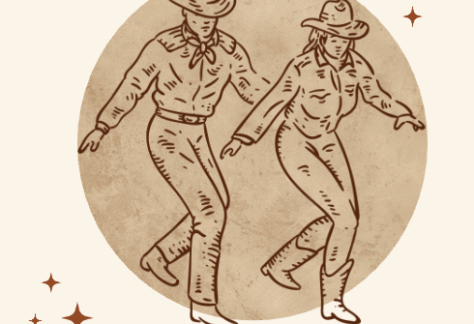 A man and woman dancing.