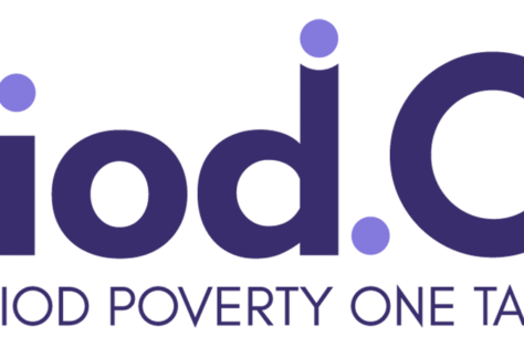 Logo for period.OKC with the tagline Fighting Period Poverty One Tampon at a Time in bold purple text, featuring dot accents on the letters.