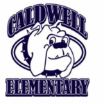 Caldwell Elementary logo featuring a cartoon bulldog head with a spiked collar inside an oval, and the words Caldwell above and Elementary below in bold letters—perfect for Giveback Benefiting Vets for Youth initiatives.