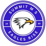 A circular blue and white logo with a stylized eagle head in the center. The words SUMMIT MS and EAGLES RISE are around the border, with 1989 split on either side. This Giveback logo is benefiting Vets for Youth.