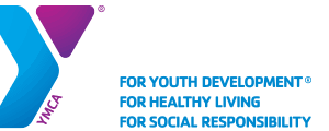 YMCA logo with "the" in blue and a stylized Y shape. Beside it, the text reads: For Youth Development®, For Healthy Living, For Social Responsibility—benefiting vets and supporting giveback for youth.