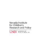 Logo for the Nevada Institute for Children's Research and Policy, featuring the UNLV School of Public Health logo beneath the institute's name, highlighting Giveback Benefiting Vets for Youth on a white background.