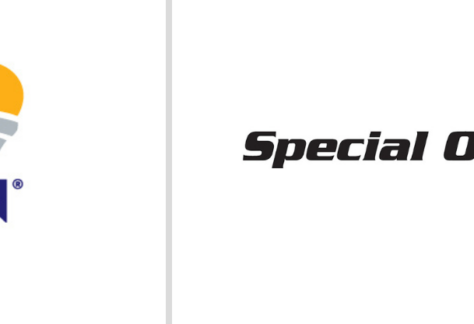 Law Enforcement Torch Run for Special Olympics Nevada logo with a flaming torch, next to the Special Olympics Nevada logo—this event aims to give back, benefiting vets and youth through community support.