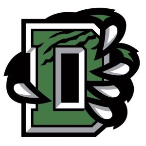 A large green letter D with black scratches and a black, white-clawed paw gripping the right side, resembling a mascot or sports team logo—perfect for a Giveback Benefiting Vets for Youth event.