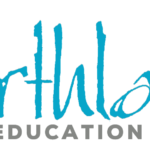 Logo for Northland Early Education Center, part of a Giveback Benefiting Vets for Youth. Northland is written in large, blue, hand-drawn script, with EARLY EDUCATION CENTER below in small, gray uppercase letters.