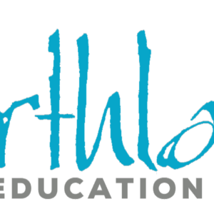 Logo for Northland Early Education Center, part of a Giveback Benefiting Vets for Youth. Northland is written in large, blue, hand-drawn script, with EARLY EDUCATION CENTER below in small, gray uppercase letters.