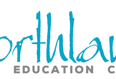 Logo for Northland Early Education Center, part of a Giveback Benefiting Vets for Youth. Northland is written in large, blue, hand-drawn script, with EARLY EDUCATION CENTER below in small, gray uppercase letters.