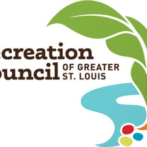 Logo for the Recreation Council of Greater St. Louis featuring green leaves, a blue river, and colored dots, with the organization’s name in bold brown text—symbolizing a giveback benefiting vets and programs for youth.