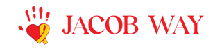 Logo with a red heart featuring a yellow ribbon and red handprint, next to the bold red text JACOB WAY on a light background. Includes a 10% Giveback to GCISD PTA Council.