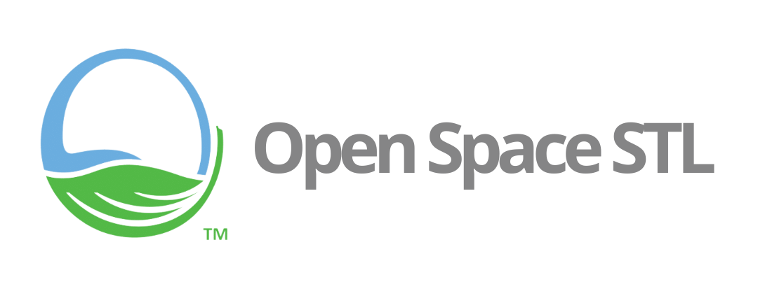 Logo for Open Space STL featuring a circular illustration with blue and green shapes resembling sky and land, next to the gray text Open Space STL on a light background. Perfect for events like the 10% Giveback Night Benefiting Easterseals Midwest at Chicken N Pickle.