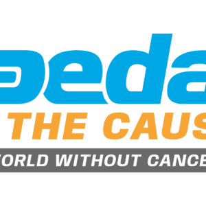 The Pedal the Cause logo in blue and orange, with the tagline “A World Without Cancer” in white on a gray background, celebrates 10% Giveback Night Benefiting Hero Fund USA at Chicken N Pickle.