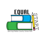 Logo with two stacked books (blue on top, green below), a yellow pencil, and the words EQUAL START. Text below reads: Serving Platte County Since 1999. Proud supporter of Alzheimer’s Association Giveback Night at Chicken N Pickle NKC.