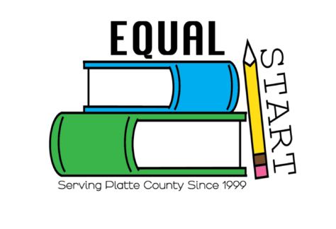 Logo with two stacked books (blue on top, green below), a yellow pencil, and the words EQUAL START. Text below reads: Serving Platte County Since 1999. Proud supporter of Alzheimer’s Association Giveback Night at Chicken N Pickle NKC.