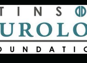 Logo for Stinson Neurology Foundation with STINSON in gray, NEUROLOGY in large teal letters, and FOUNDATION in black below; the two Os in STINSON are joined, resembling a brain. Features a 10% Giveback to Rosie the Rabbiter at Chicken N Pickle.