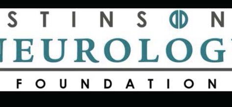Logo for Stinson Neurology Foundation with STINSON in gray, NEUROLOGY in large teal letters, and FOUNDATION in black below; the two Os in STINSON are joined, resembling a brain. Features a 10% Giveback to Rosie the Rabbiter at Chicken N Pickle.