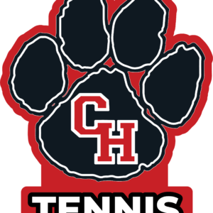Logo featuring a black paw print outlined in red and white, with the letters CH in the center. Below, TENNIS appears in bold white on red. Includes 10% Giveback to Orant Charities at Chicken N Pickle.