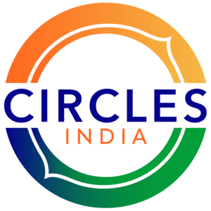 A circular logo with a gradient ring in orange, yellow, green, and blue shades. The word CIRCLES is in bold blue letters, with INDIA in smaller orange letters beneath it inside the ring.