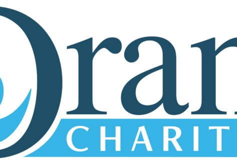 Logo for Orant Charities, featuring a large stylized O with a human figure inside, next to "rant" in blue text. CHARITIES appears in all caps in a blue rectangle below rant. Includes 10% Giveback to L.D. Bell Raiderette Booster Club initiative.
