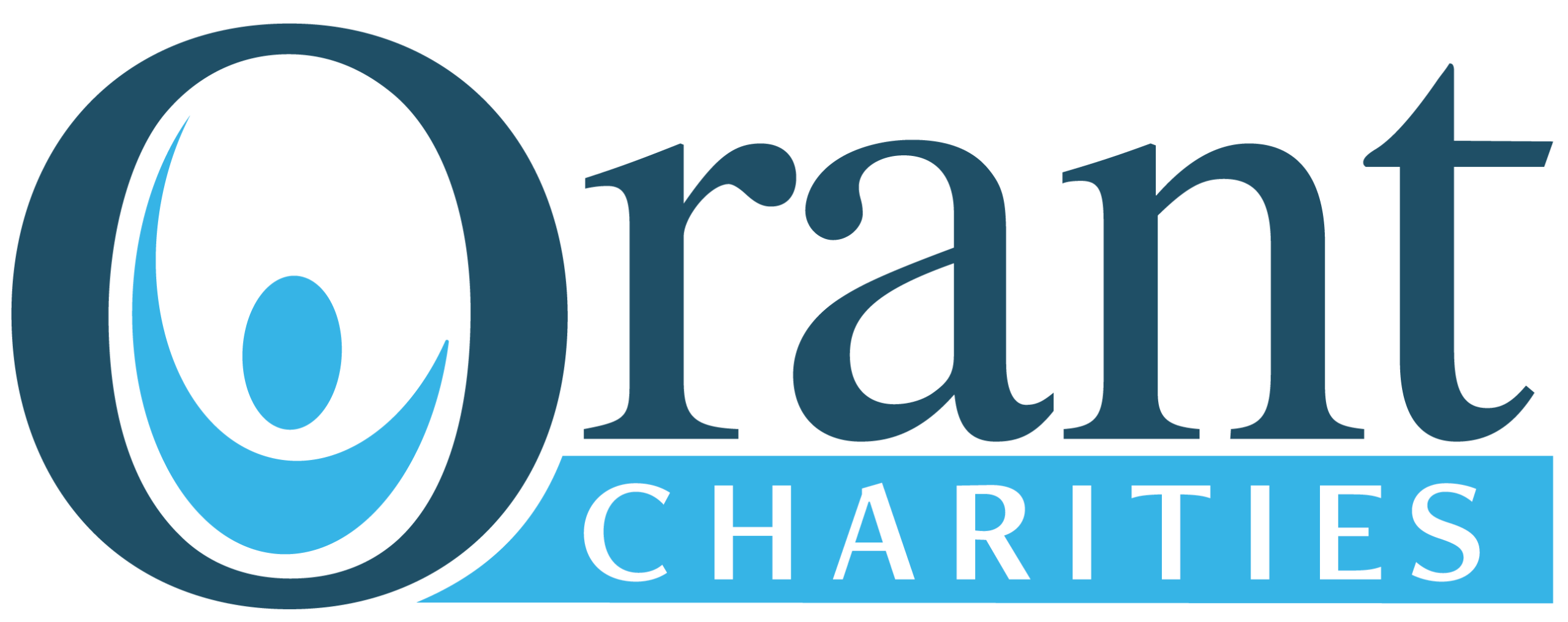 Logo for Orant Charities, featuring a large stylized O with a human figure inside, next to "rant" in blue text. CHARITIES appears in all caps in a blue rectangle below rant. Includes 10% Giveback to L.D. Bell Raiderette Booster Club initiative.