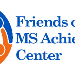 Logo with five colorful figures forming a circle, next to the blue text “Friends of the MS Achievement Center.” Perfect for promoting a 10% Giveback Night Benefiting KC Kansas Angels at Chicken N Pickle.