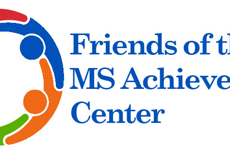 Logo with five colorful figures forming a circle, next to the blue text “Friends of the MS Achievement Center.” Perfect for promoting a 10% Giveback Night Benefiting KC Kansas Angels at Chicken N Pickle.