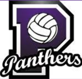 A purple letter P with a white volleyball in the center and the word Panthers written across the bottom in bold, black, and white script—perfect for showing your team spirit during the 10% Giveback Night at Chicken N Pickle NKC.