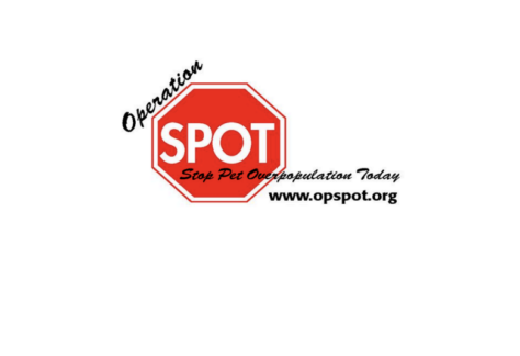 A red stop sign with SPOT in the center and Operation Stop Pet Overpopulation Today and www.opspot.org written beside it on a white background, promoting the 10% Giveback Night Benefiting The Arya Foundation at Chicken N Pickle.