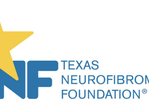 Texas Neurofibromatosis Foundation logo with a large yellow star and bold blue letters “NF.” The full name appears to the right in blue, with “TEXAS NEUROFIBROMATOSIS FOUNDATION®.”.